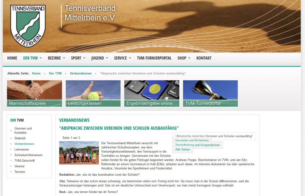 TVM - Absprache zwischen Vereinen und Schulen ausbaufähig