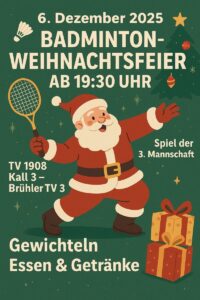 Einladung zur Weihnachtsfeier der Badmintonabteilung